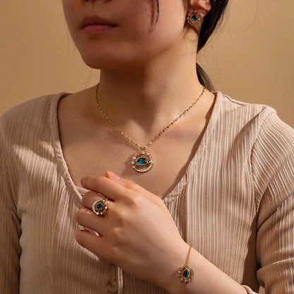 Luxurious High-end Zircon Jewelry Set For Fashionable Jewelry For Daily Travel, Parties, Banquets